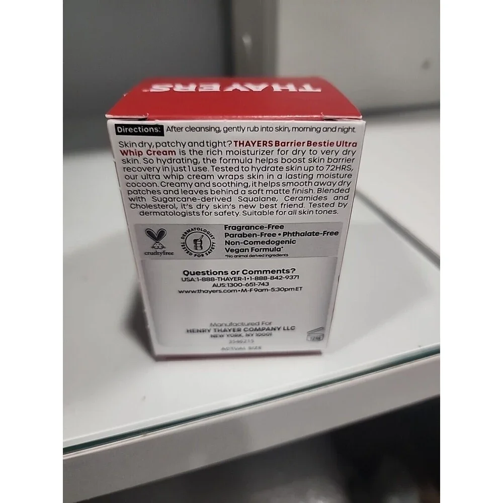 THAYERS Barrier Bestie Ultra Whip Face Cream Moisturizer Dry Skin With Ceramides - Picture 4 of 5